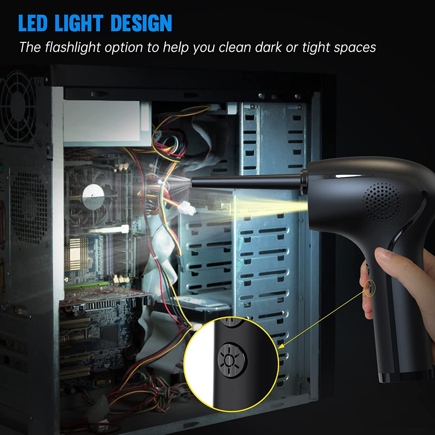 Amazon | エアダスター 【超ハイパワー】6000mAh 電動エアダスター